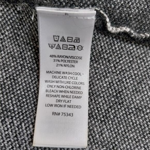 RACHEL ZOE! DOVE GRAY & WHITE OVERSIZED, HOODED DUSTER STYLE SWEATER! SZ M - Picture 8 of 9